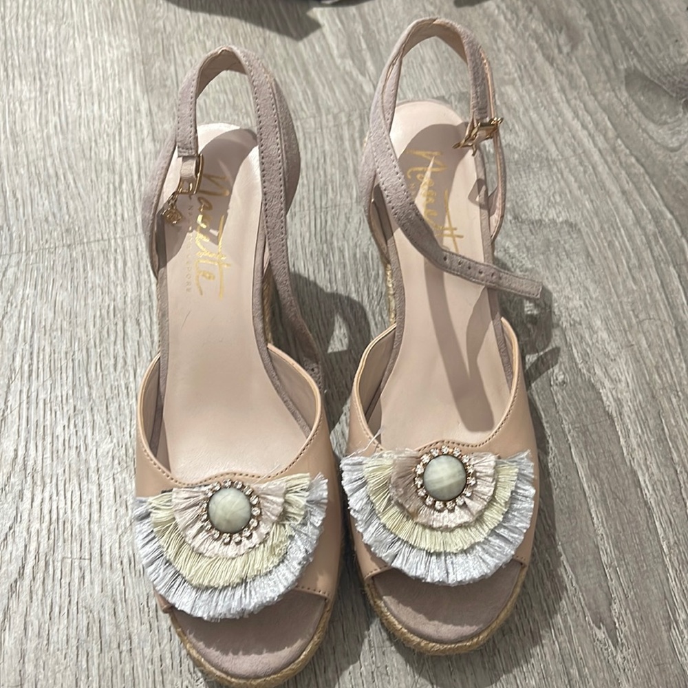 Barely worn Nanette Lepore wedge sandals